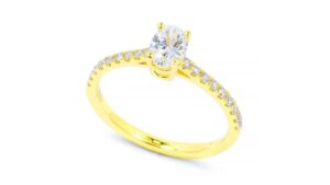 Sárga arany eljegyzési gyűrűk a White and Black ékszerüzletben